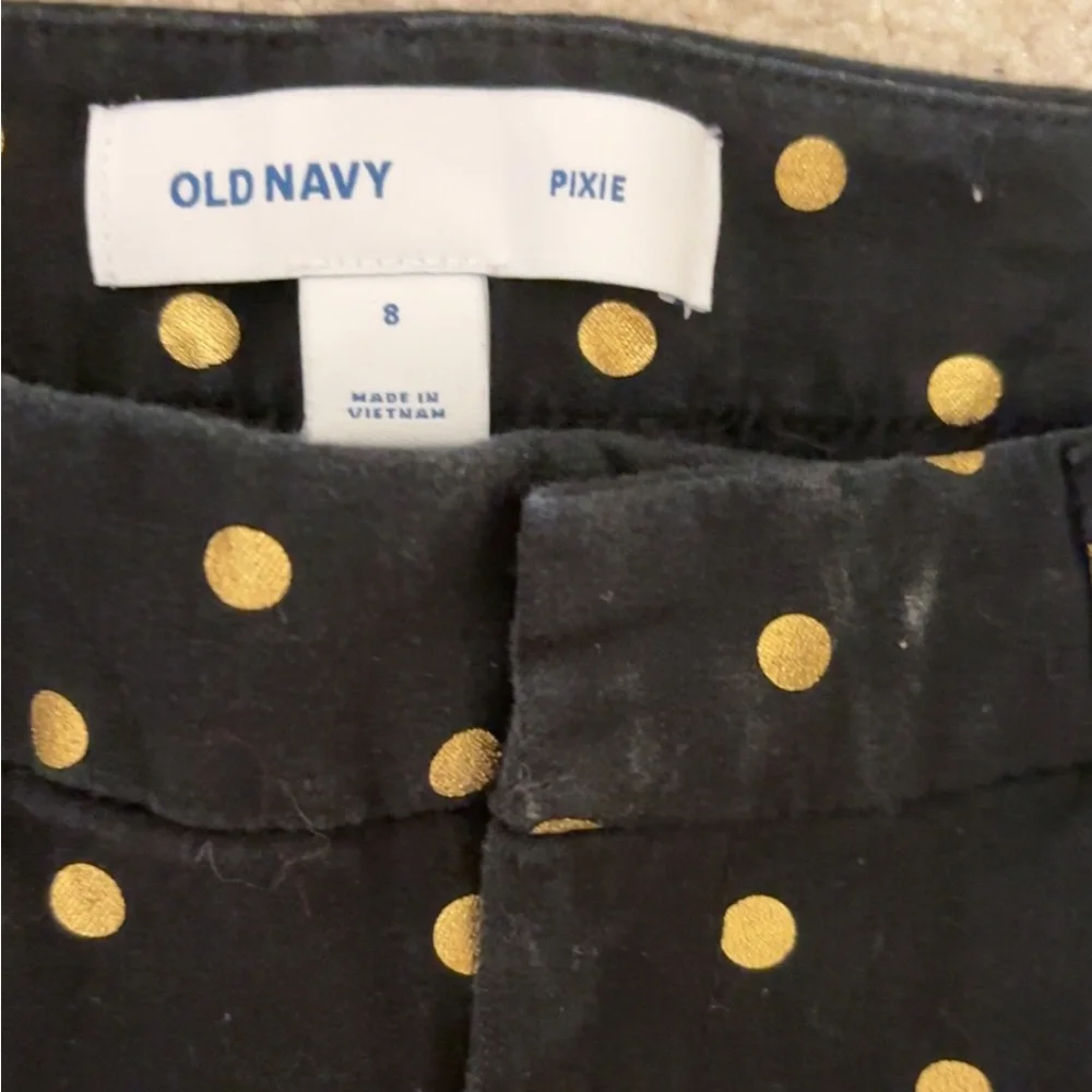 Old Navy Women’s Black Pixie Pants with Gold Dot Print - Picture 6 of 10